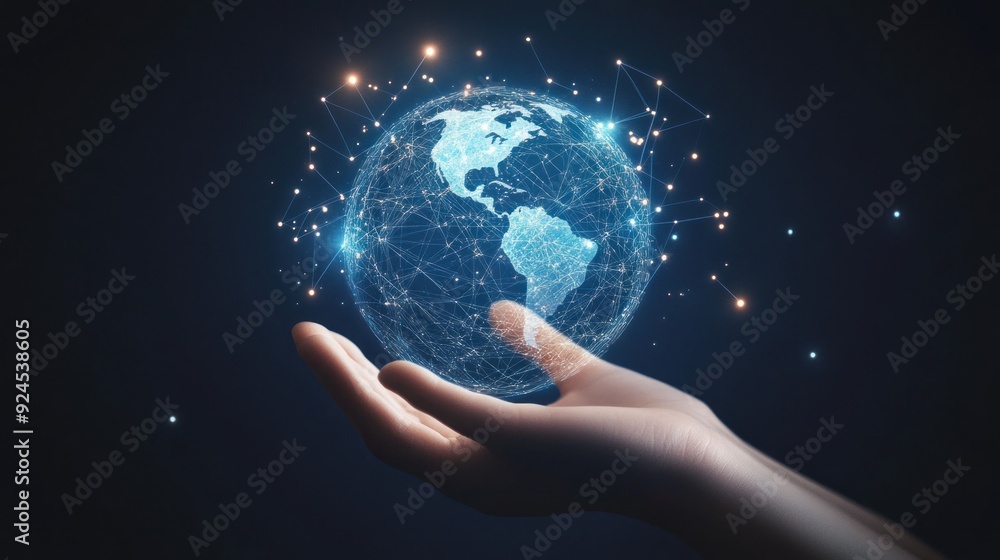 Digital Globe in Hand Digital Globe in Hand