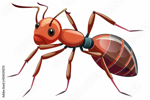 Red Ant with Stripes and Big Eyes