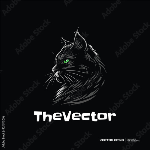 Head cat mascot, vector, logo, character, cartoon, illustration, eps10