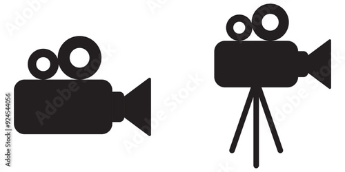 Set of video recorder icons with flat style vector design eps 10