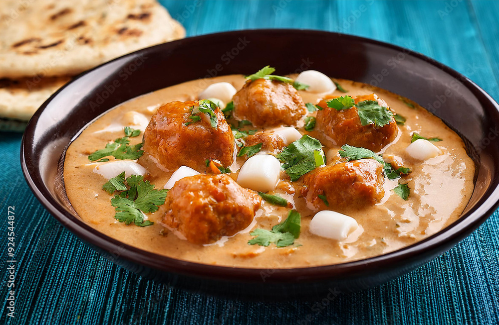 Rich Malai Kofta with Cashew Gravy and Naan Rich Malai Kofta with Cashew Gravy and Naan