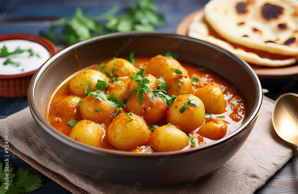 Spicy Dum Aloo in a Creamy Tomato-Yogurt Gravy Spicy Dum Aloo in a Creamy Tomato-Yogurt Gravy