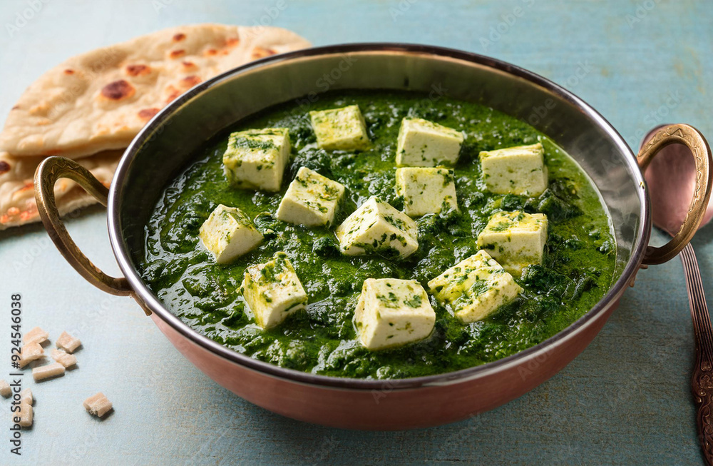 Creamy Palak Paneer with Fresh Cream and Naan Creamy Palak Paneer with Fresh Cream and Naan