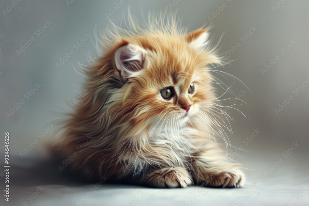 A cute orange kitten sitting on a white surface, suitable for pet-related or lifestyle images A cute orange kitten sitting on a white surface, suitable for pet-related or lifestyle images