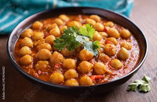 picy Chana Masala with Fresh Coriander