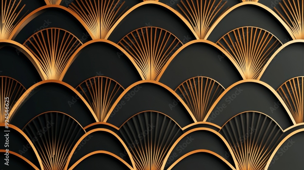 Geometric art deco pattern, gold and black, classic elegance, rich details Geometric art deco pattern, gold and black, classic elegance, rich details