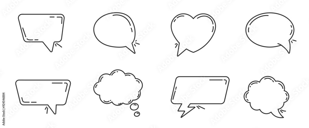 Fototapeta premium Hand drawn speech bubble doodle illustration