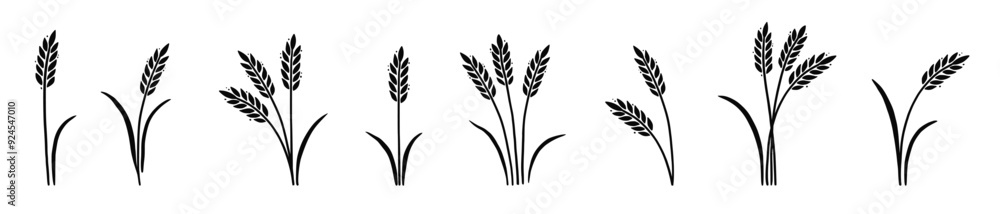 Wheat barley rice icon hand drawn Wheat barley rice icon hand drawn