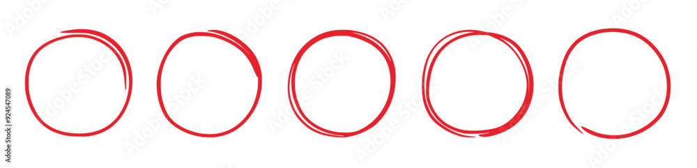 Hand drawn red marker round frame Hand drawn marker stroke style doodle red circle frame Hand drawn red marker round frame Hand drawn marker stroke style doodle red circle frame