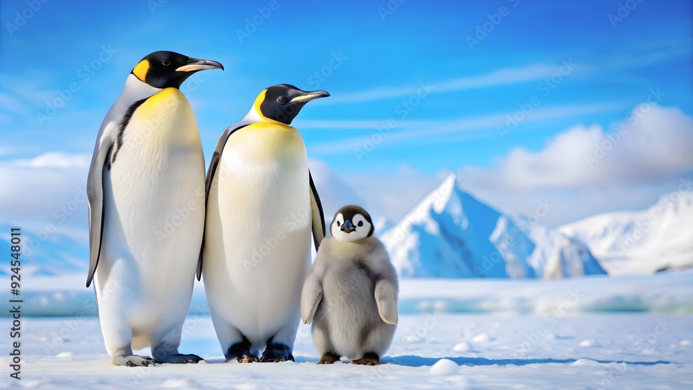 Obraz premium Penguin Family in the Antarctic.