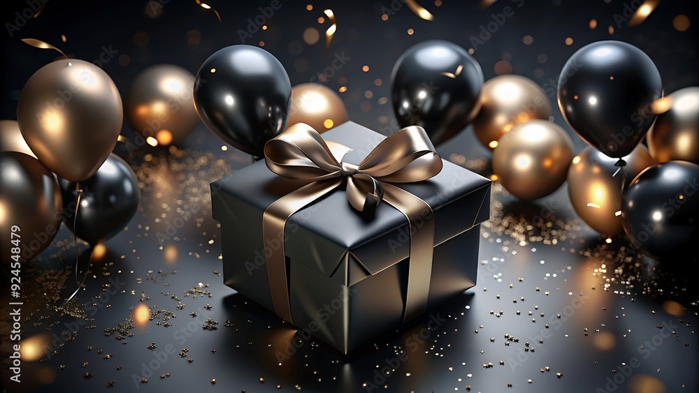 Classy Black Gift Box and Black Balls Perfect for Elegant Gifting. Gift. Box. Black. Elegant. Stylish Classy Black Gift Box and Black Balls Perfect for Elegant Gifting. Gift. Box. Black. Elegant. Stylish