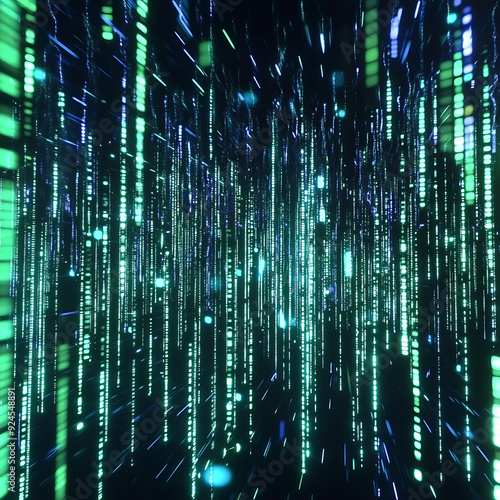 Futuristic Holographic Digital Background with Neon Gradient and Cyber Tech Elements