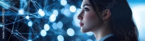 A thoughtful woman gazes in...