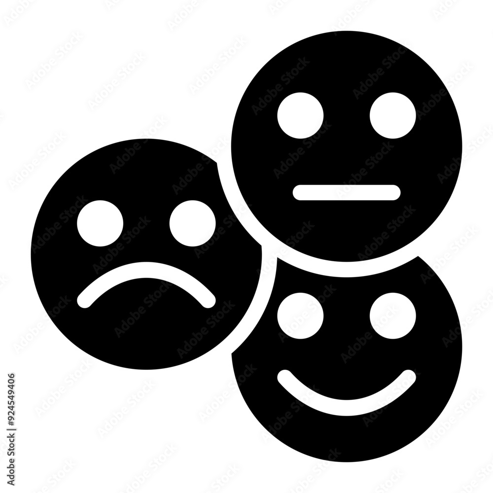 Fototapeta premium emoticon, expression, mood, face, feeling, emotion, visual communication solid or glyph icon