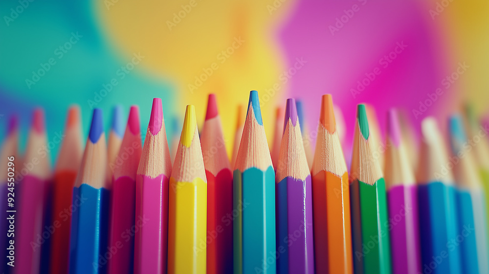 Crayons colorés en disposition artistique Crayons colorés en disposition artistique