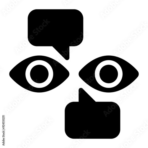 visual communication, visualization, visual design, communication, chatting, eyes solid or glyph icon