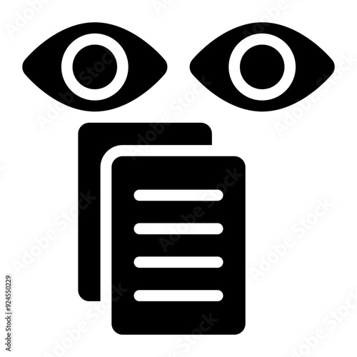 visual information, reading, visual communication, visualization, document, espionage solid or glyph icon