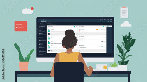 Task Management: A CRM task management screen with a to-do list of follow-up activities, such as scheduled calls, meetings, and email reminders. The scene shows a sales team member organizing and 