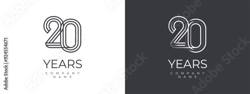 20 years anniversary logo template design