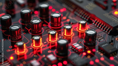 Artistic representation of a bistable multivibrator circuit, showing its use in creating stable ON or OFF states in digital applications photo