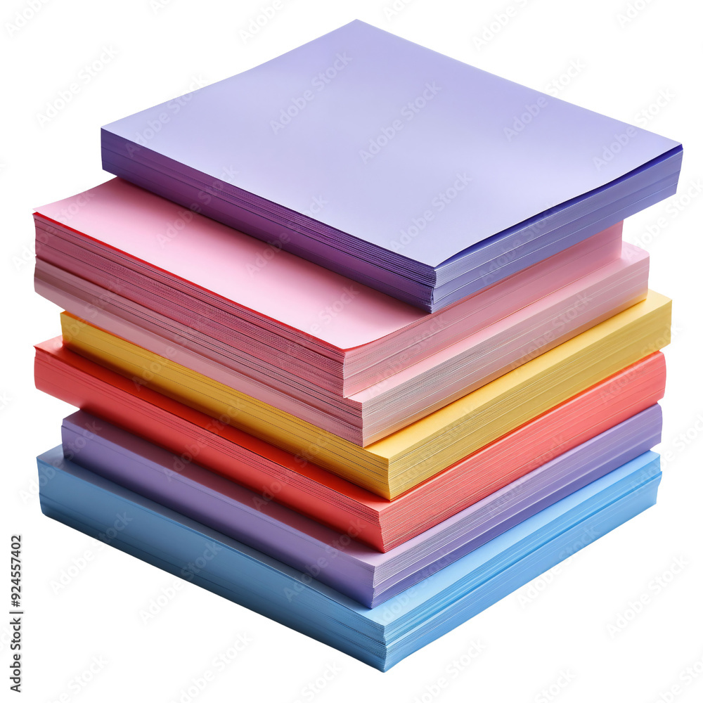 Vibrant Layers of Creativity: A Stack of Colorful Papers Highlighting The Beauty of Art Supplies and Their Role in Sparking Imagination and Crafting Projects. Vibrant Layers of Creativity: A Stack of Colorful Papers Highlighting The Beauty of Art Supplies and Their Role in Sparking Imagination and Crafting Projects.