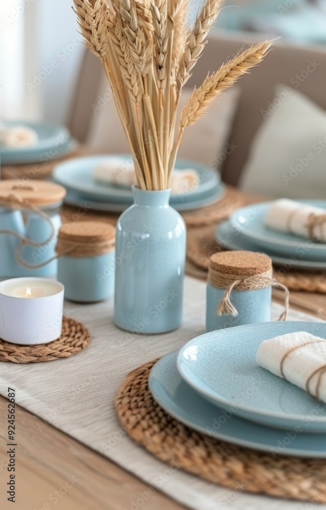 Cozy Autumn Table Setting With Candles and Pumpkins in Warm Ambiance Cozy Autumn Table Setting With Candles and Pumpkins in Warm Ambiance