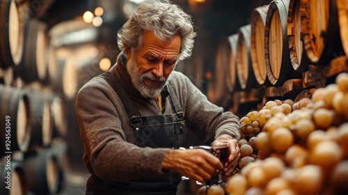 Wallpaper Mural Winemaker Tasting Red Wine in Cellar Torontodigital.ca