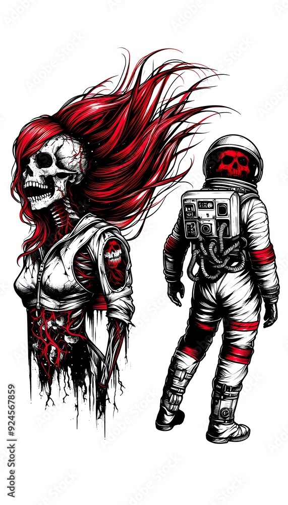 Gothic Red-Haired Monster Apocalypse tattoo Art Gothic Red-Haired Monster Apocalypse tattoo Art