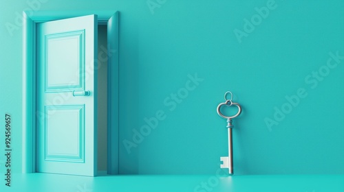 A symbolic image of a key placed near a door that is ajar, evoking themes of access, security, or exploration in a metaphorical or literal sense.