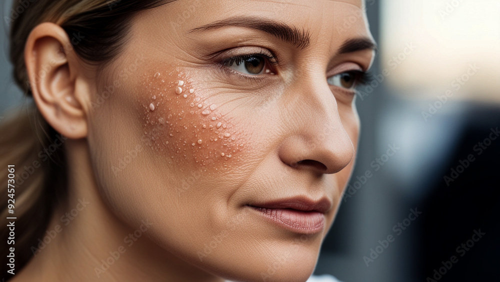 Naklejka premium Close-Up of Realistic Skin Texture and Acne Imperfections