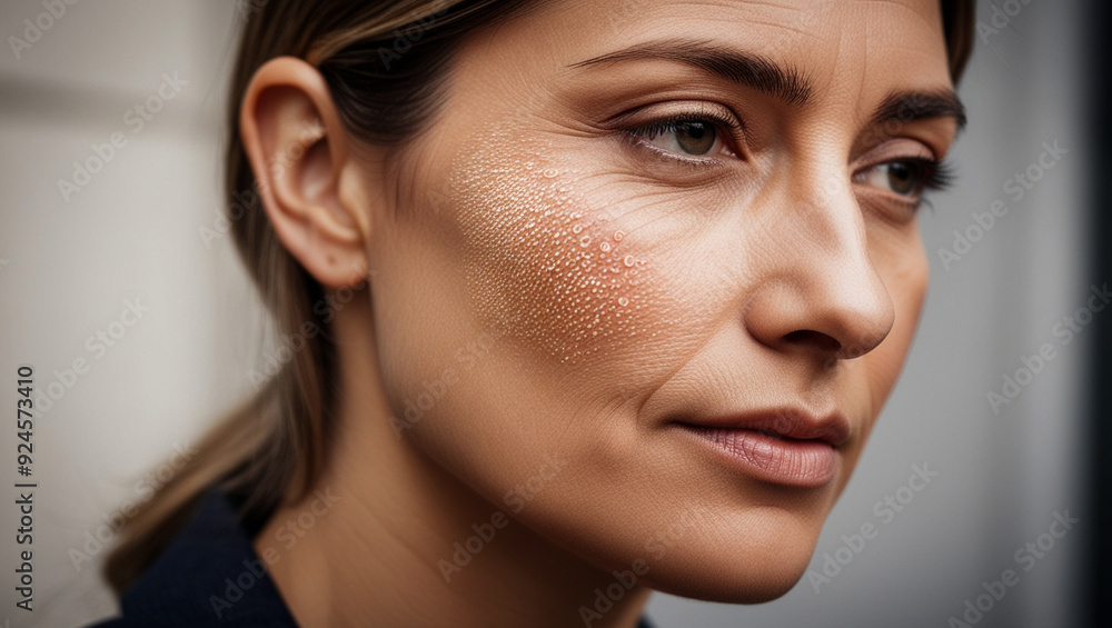 Naklejka premium Close-Up of Realistic Skin Texture and Acne Imperfections
