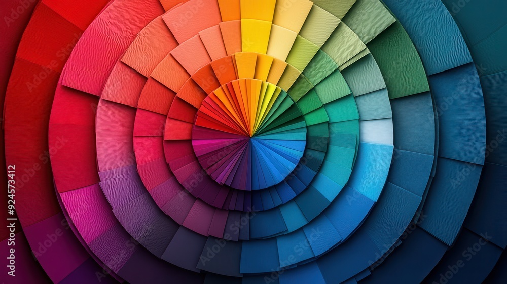 Obraz premium Vibrant circular color spectrum pattern design