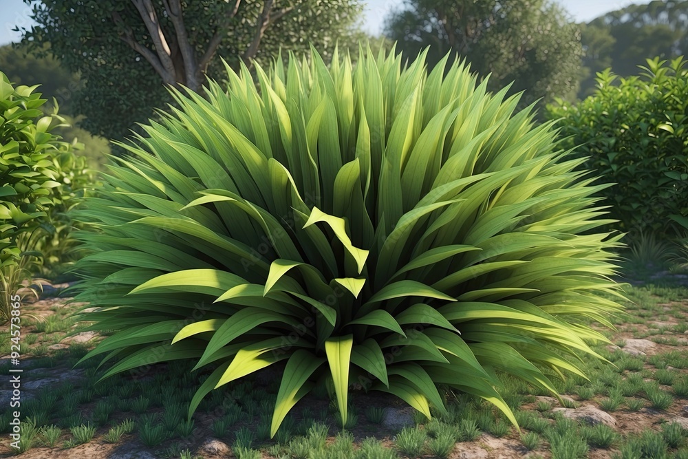 3D Illustration of Poa Labillardieri Bush in Nature with Fresh Green Foliage 3D Illustration of Poa Labillardieri Bush in Nature with Fresh Green Foliage