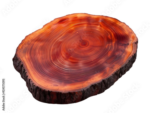 Natural Wood Slice with Transparent Background, Perfect for Rustic Decor and Crafts