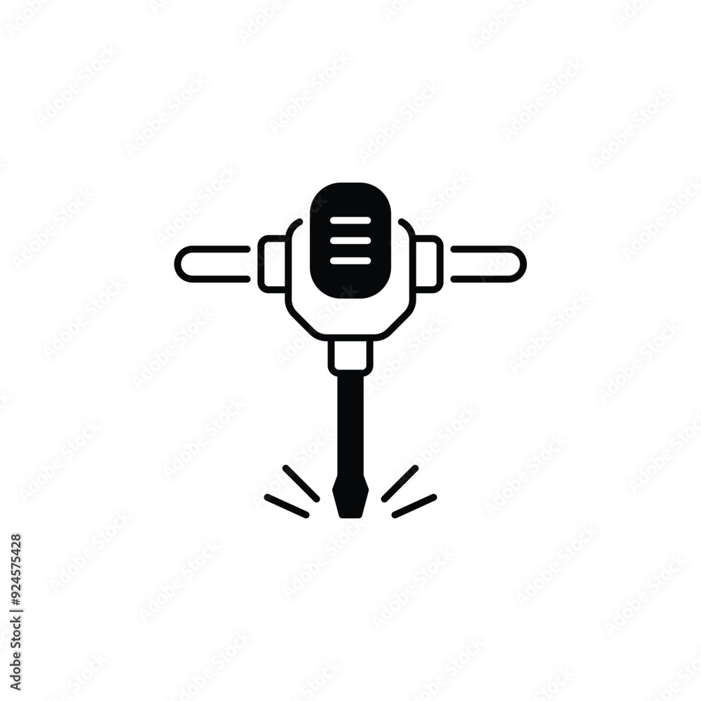 Jack hammer icon design with white background stock illustration Jack hammer icon design with white background stock illustration