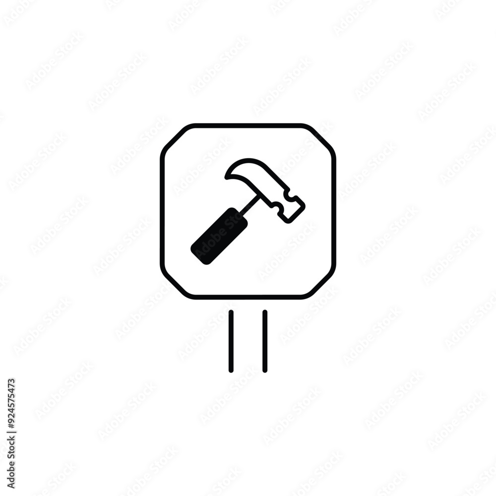 Fototapeta premium Construction Board icon design with white background stock illustration