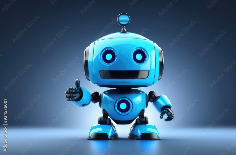 AI assistant, future technologies. futuristic android robot made of metal on solid grey background AI assistant, future technologies. futuristic android robot made of metal on solid grey background