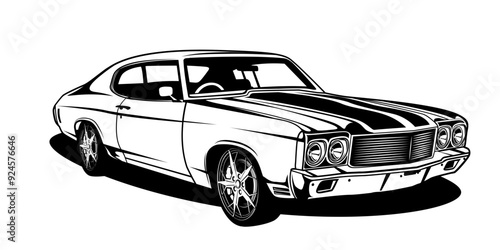 Vintage Car | Retro Car | American Sports Car | Classic Car | Antique Car | Car Lover | Vintage Car Collection | Old Car | Original Illustration | Vector and Clipart | Cutfile and Stencil