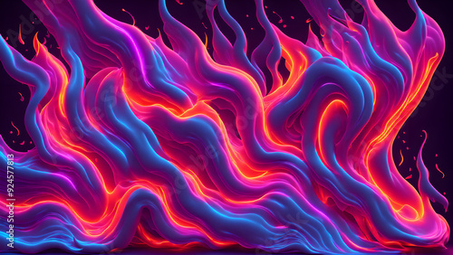 Neon Blaze Bright background shadow 3d wallpaper