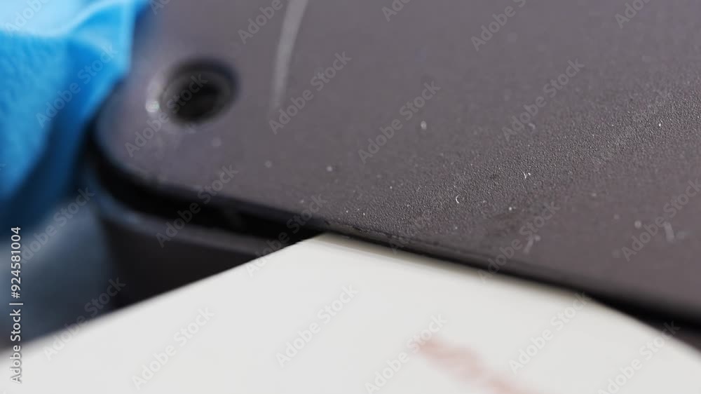 close up. screwdriver and screw. A technician disassembles a laptop. close up. screwdriver and screw. A technician disassembles a laptop.