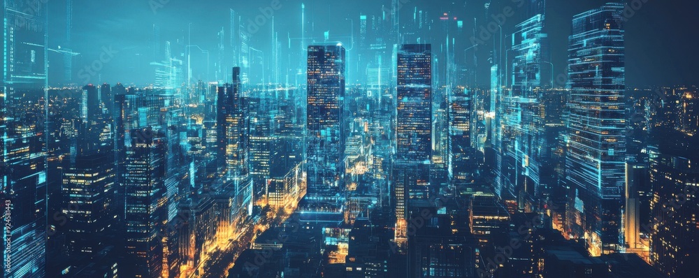 Digital Signature: Futuristic Urban AI Recognition Cityscape Digital Signature: Futuristic Urban AI Recognition Cityscape