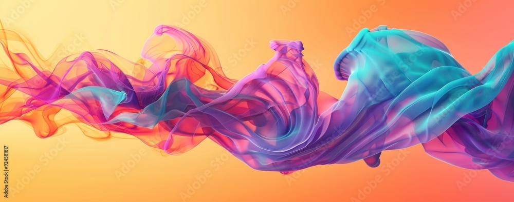 Abstract Colorful Flowing Fabric