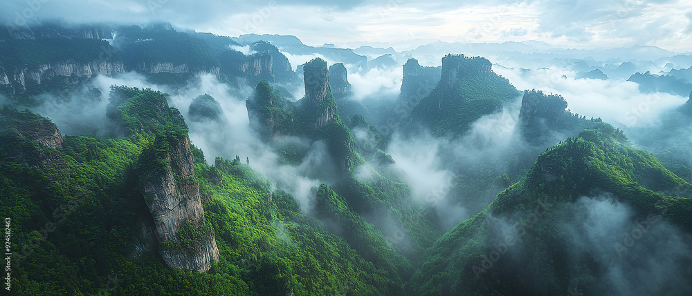 high mountains of China, aerial photography shows green grasslands and cliffs with clouds floating in front. The picture is grand, with a cinematic feel and ultra-high definition details. High contra high mountains of China, aerial photography shows green grasslands and cliffs with clouds floating in front. The picture is grand, with a cinematic feel and ultra-high definition details. High contra