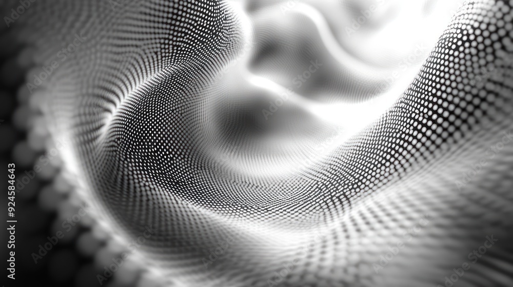 Abstract Black and White Wavy Dotted Surface Abstract Black and White Wavy Dotted Surface