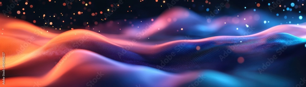 Abstract Wavy Background with Glittering Lights Abstract Wavy Background with Glittering Lights