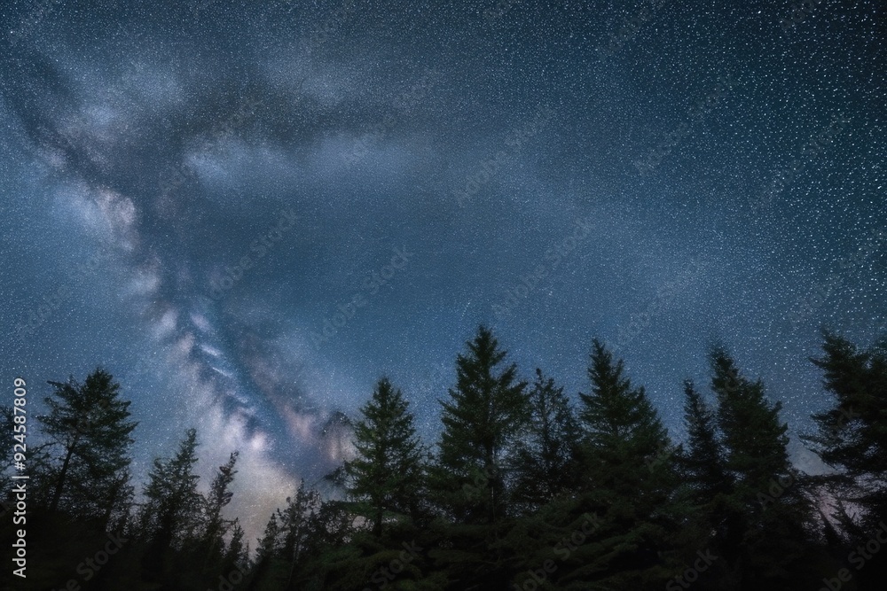 Milky Way over the Forest at night Milky Way over the Forest at night