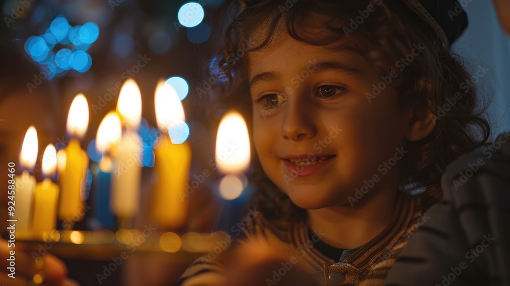 A young girl holds a burning candle, symbolizing hope and innocence A young girl holds a burning candle, symbolizing hope and innocence