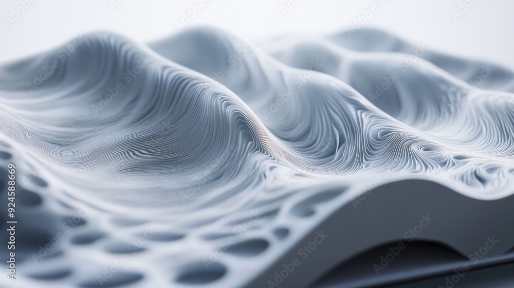 Abstract white, wavy, layered surface with a delicate texture. Abstract white, wavy, layered surface with a delicate texture.