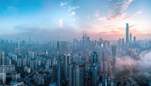 Wallpaper Mural Sunrise over Shanghai Skyline Torontodigital.ca