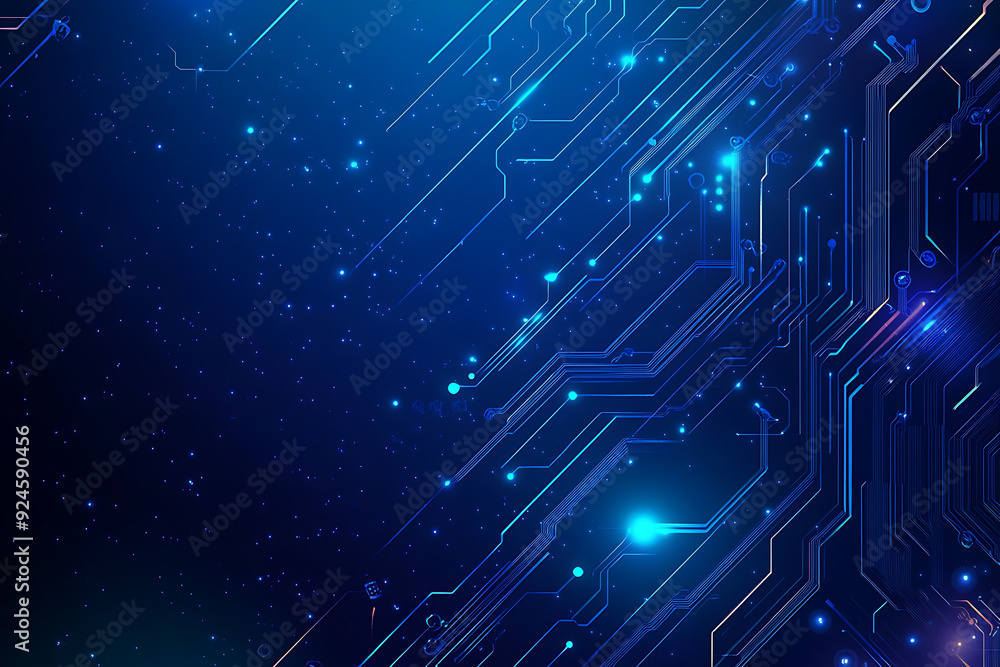 Futuristic vector illustration of a blue circuit board featuring intricate digital patterns and glowing lines, ideal for tech backgrounds.
Futuristic vector illustration of a blue circuit board featuring intricate digital patterns and glowing lines, ideal for tech backgrounds.